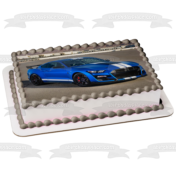 Shelby GT500 Mustangsuper Snake Race Car Edible Cake Topper Image ABPID52814