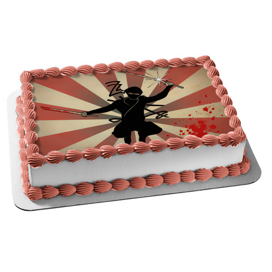 Ninja Samurai Katana Feudal Japanese Warrior Edible Cake Topper Image ABPID52827