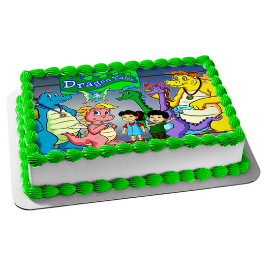 Dragon Tales Emmy Max Cassie Ord Doodle Fairy Zak Wheezie Quetzal Animation TV Show Edible Cake Topper Image ABPID52904