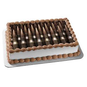 Bullets Rifle Round Ammo Ammunition Guns Military Edible Cake Topper Image ABPID52906