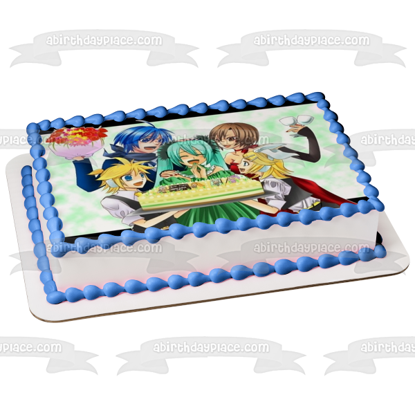 Anime Cartoon Various Characters Happy Birthday Edible Cake Topper Image ABPID03648