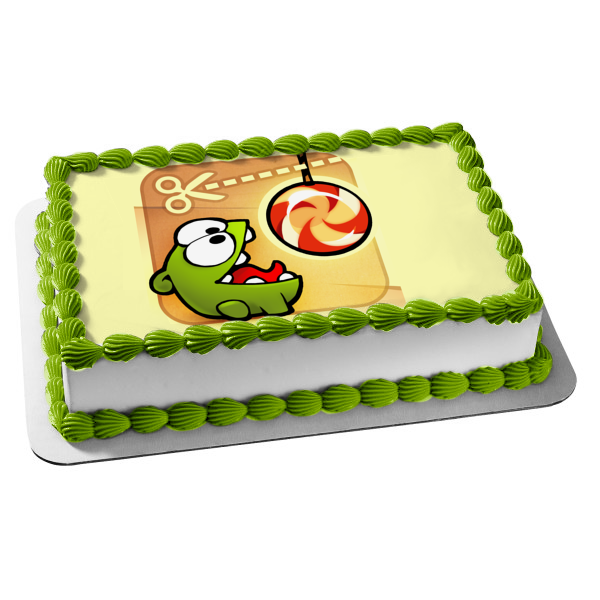 Cut the Rope Om Nom Lollipop Edible Cake Topper Image ABPID06341