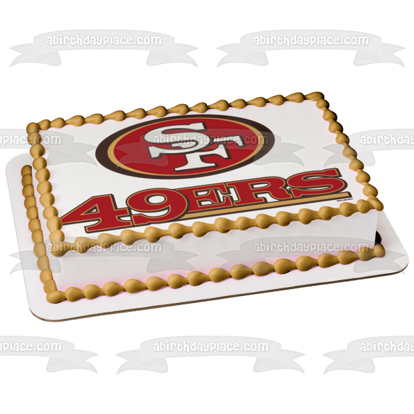 San Francisco 49ers Logo NFL Edible Cake Topper Image ABPID05230