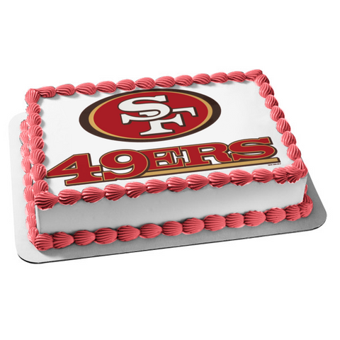 San Francisco 49ers 2009-present Logo NFL Edible Cake Topper Image  ABPID07198