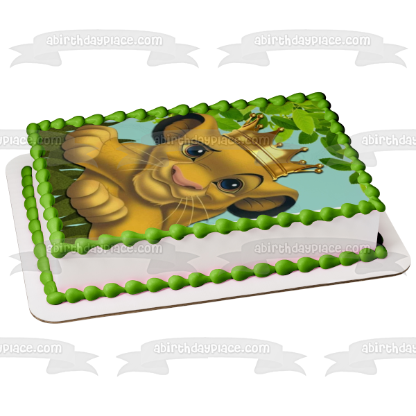 Disney The Lion King Simba Gold Crown Edible Cake Topper Image ABPID09813