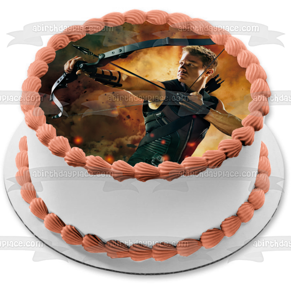 Hawkeye Clint Barton Shooting an Arrow Edible Cake Topper Image ABPID01000