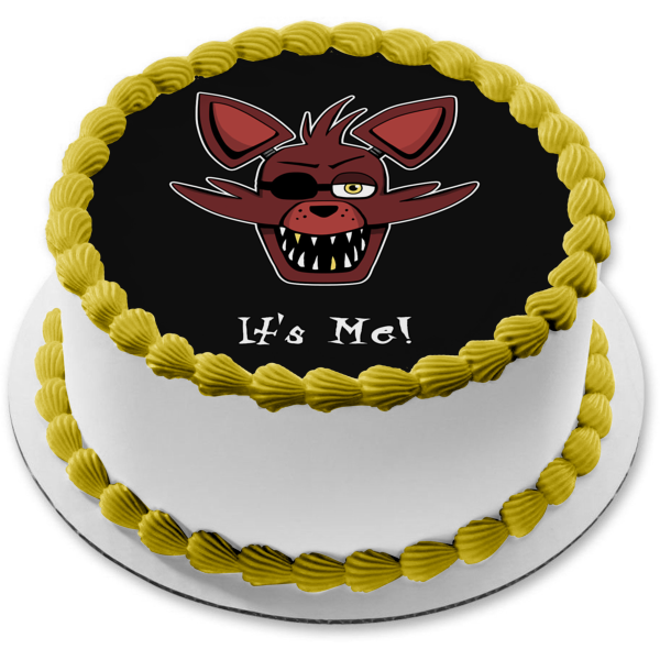 Five Nights at Freddy's Foxy Black Background Edible Cake Topper Image ABPID07065