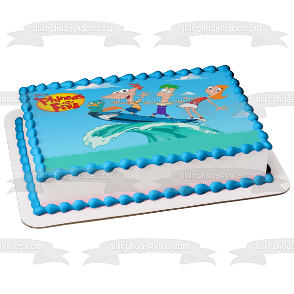 Phineas and Ferb Phineas Flynn Candace Flynn Perry the Platypus and Ferb Fletcher Edible Cake Topper Image ABPID07651