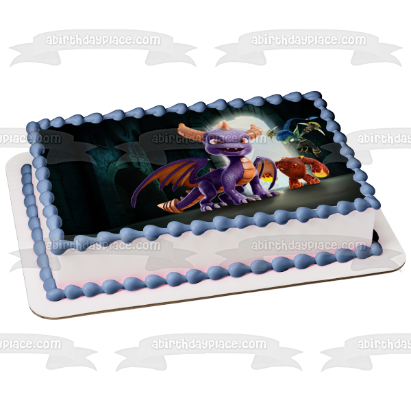Skylanders Academy Stealth Elf Eruptor Spyro the Dragon Edible Cake Topper Image ABPID08743