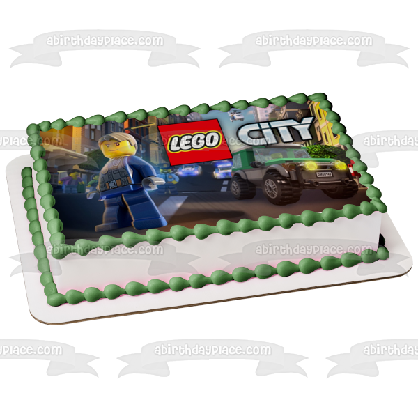 LEGO City Police Chase McCain Edible Cake Topper Image ABPID08747
