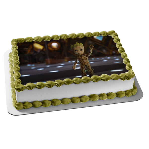 Groot Waving Edible Cake Topper Image ABPID00978