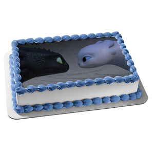 How to Train Your Dragon the Hidden World Toothless and Light Fury Edible Cake Topper Image ABPID00987