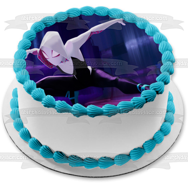 Spider-Man Into the Spider-Verse Gwen Stacy Spider Gwen Hailee Steinfeld Spider-Man Spidergwen Edible Cake Topper Image ABPID52909