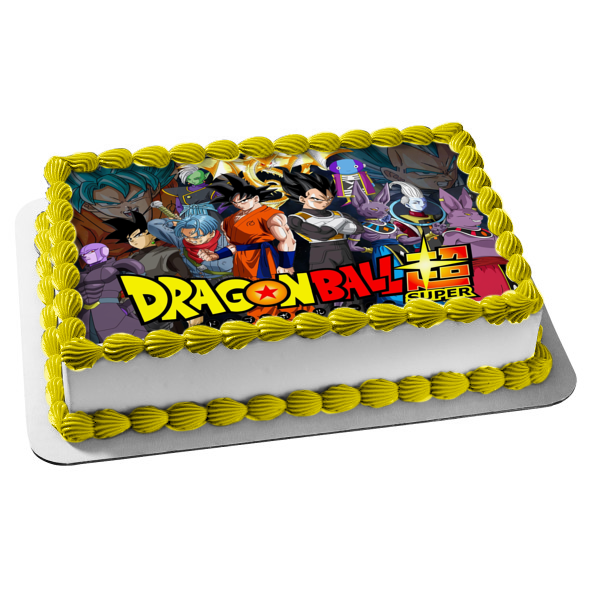 Dragon Ball Super Goku Vegeta Edible Cake Topper Image ABPID01033