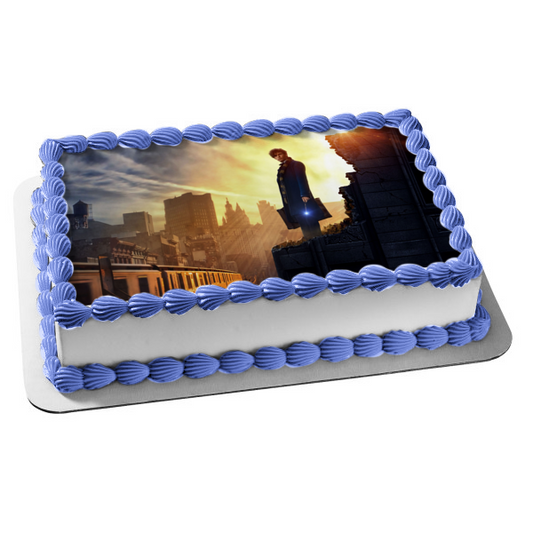 Adorno comestible para tarta con animales fantásticos y dónde encontrarlos de Harry Potter, imagen ABPID01034 