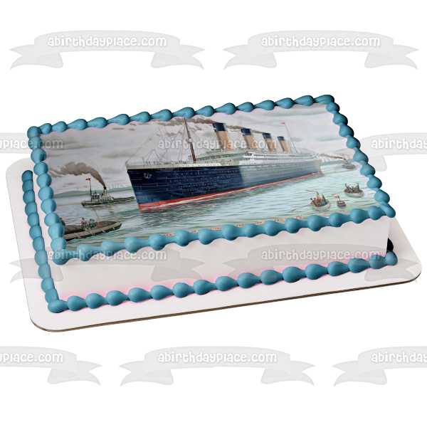 Rms Titanic Ship Lifeboats Edible Cake Topper Image ABPID01096