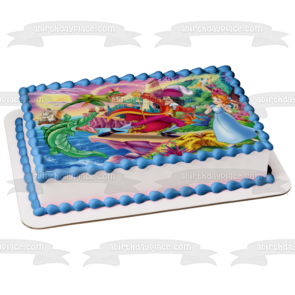 Peter Pan Captain Hook Wendy Tock Edible Cake Topper Image ABPID01106