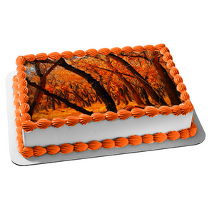 Fall Scenery Fall Colored Trees and Leaves Edible Cake Topper Image ABPID52923