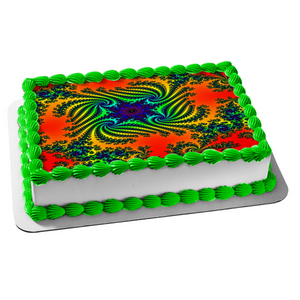 Colorful Paisley Pattern Edible Cake Topper Image ABPID52937