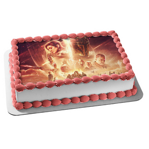 Disney's The Mandalorian Poster Mando Bounty Hunter Star Wars Baby Yoda the Child Edible Cake Topper Image ABPID52274