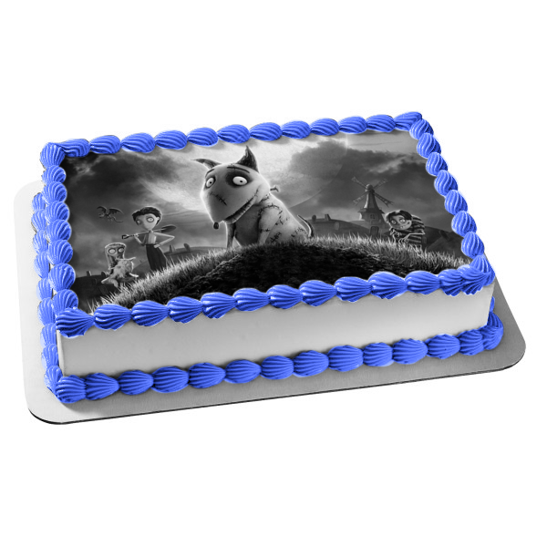 Frankenweenie Black and White Edgar E Gore Weird Girl Edible Cake Topper Image ABPID52960