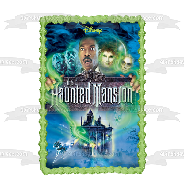 Disney the Haunted Mansion Movie Poster Eddie Murphy Edible Cake Topper Image ABPID52962