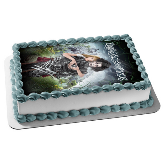 Póster de la película Edward Scissorhands Kim Tim Burton Johnny Depp Winona Ryder, decoración comestible para tarta, imagen ABPID52966 