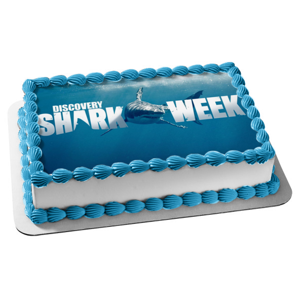 Discovery Channel Shark Week TV Poster Ocean Wildlife Edible Cake Topper Image ABPID53004
