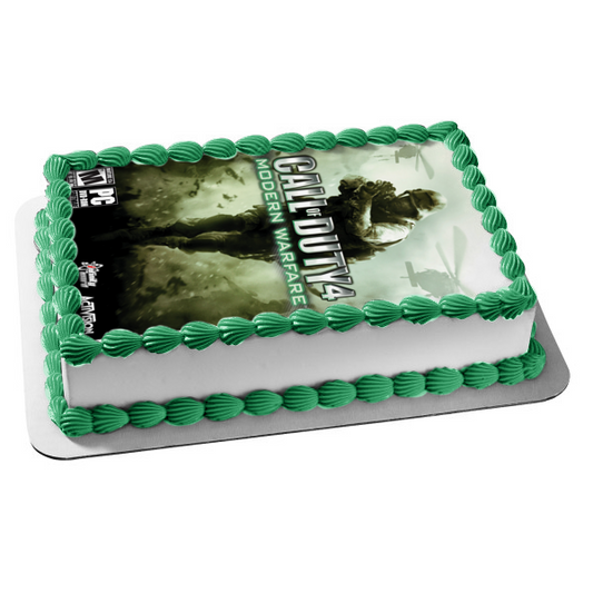 Imagen comestible para decoración de tarta con soldado y helicópteros de Call of Duty 4 Modern Warfare ABPID01182 