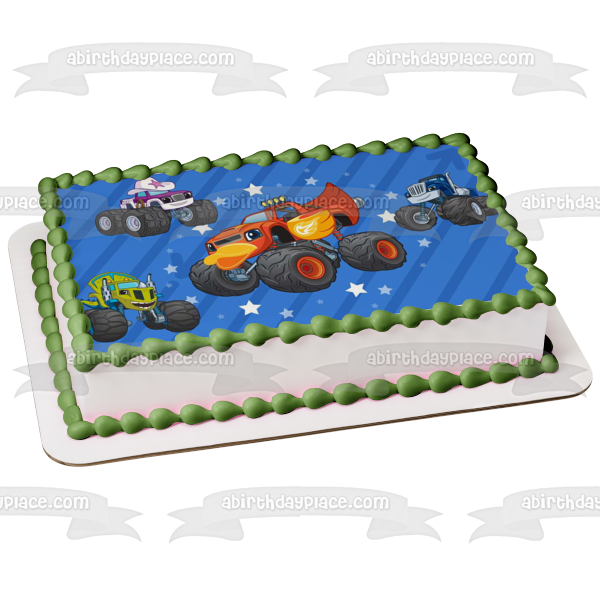 Blaze and the Monster Machines Starla Pickle Darington and Stars Edible Cake Topper Image ABPID01241