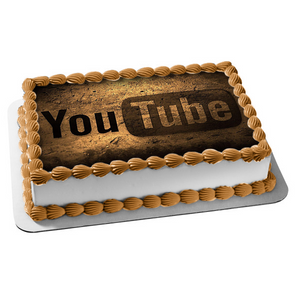 Youtube Video Platform Gamer Content Creator Stylized Logo Edible Cake Topper Image ABPID53021