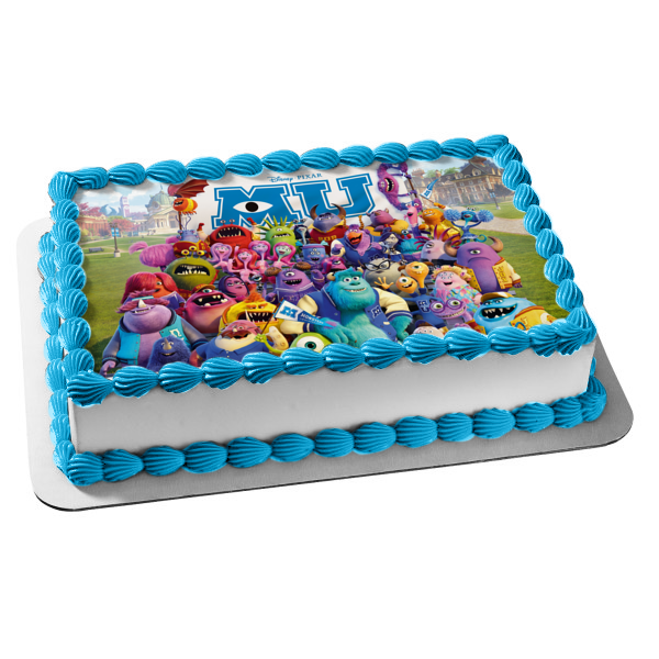 Disney Mu Logo Sully Mike Wazoski Roz Monsters Inc. Edible Cake Topper Image ABPID01343