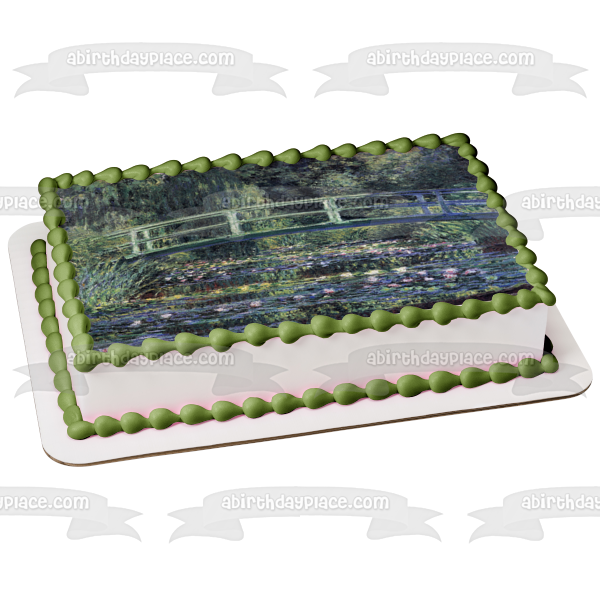 Claude Monet Waterlillies Painting Edible Cake Topper Image ABPID01483