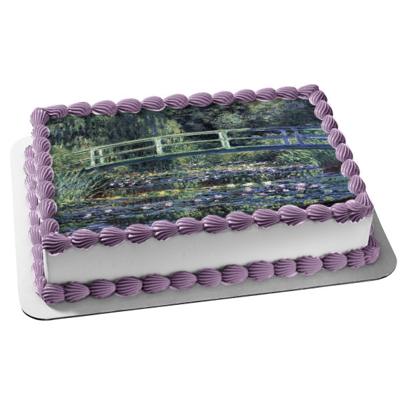 Claude Monet Waterlillies Painting Edible Cake Topper Image ABPID01483