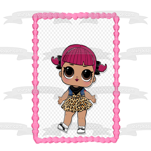 LOL. Surprise Cherry with a Checkered Background Edible Cake Topper Image ABPID01498