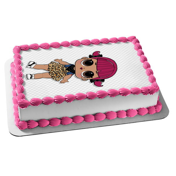 LOL Surprise Cherry Checkered Background Edible Cake Topper Image ABPID01498