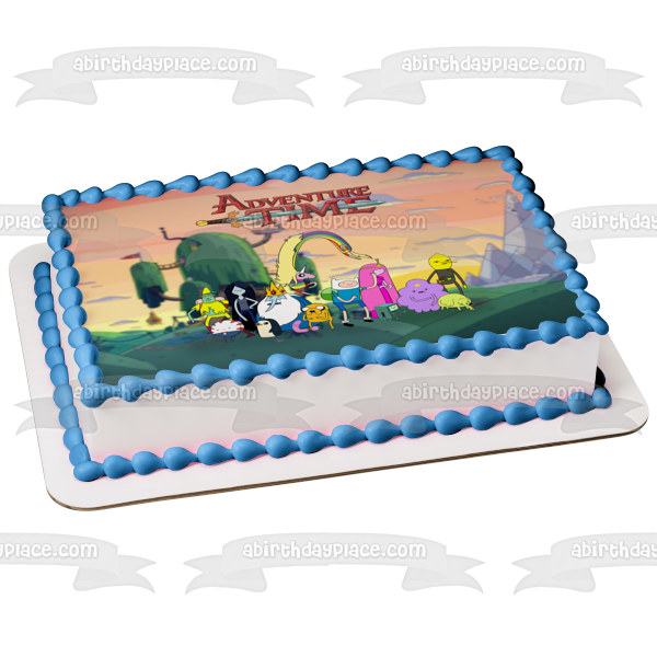 Adventure Time Finn Jake the Dog and Princess Bubblegum Edible Cake Topper Image ABPID01511
