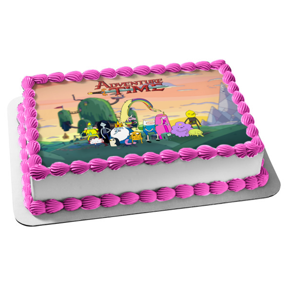 Adventure Time Finn Jake the Dog Princess Bubblegum Edible Cake Topper Image ABPID01511