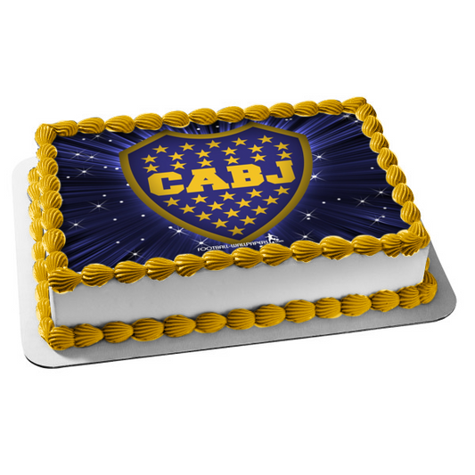 Cabj Boca Juniors Soccer Football Logo Edible Cake Topper Image ABPID01517
