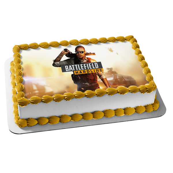 Battlefield Hardline One Person Shooter Edible Cake Topper Image ABPID01532
