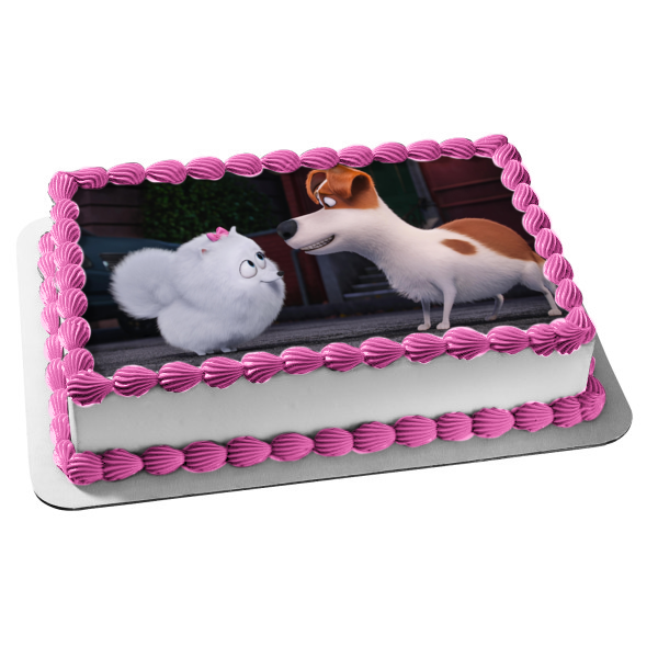 The Secret Life of Pets Gidget Max Edible Cake Topper Image ABPID53196