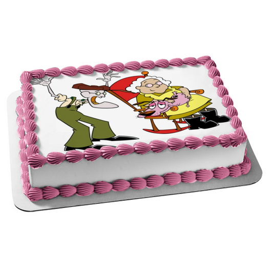 Courage the Cowardly Dog Eustace Muriel Cartoon Network Animated TV Show Edible Cake Topper Image ABPID53206