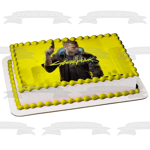 Cyberpunk 2077 V Video Game Cover SciFi Edible Cake Topper Image ABPID53223