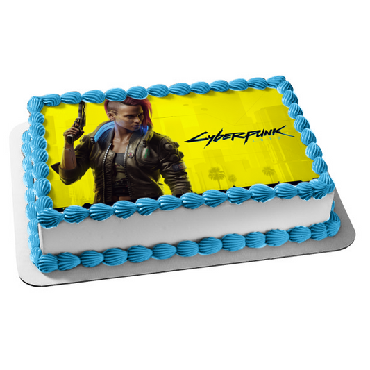 Cyberpunk 2077 Judy Alvarez Póster SciFi Videojuego Edible Cake Topper Imagen ABPID53224 