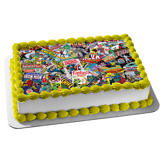Marvel Comic Books Spider-Man Captain America and The Hulk Edible Cake Topper Image ABPID01566