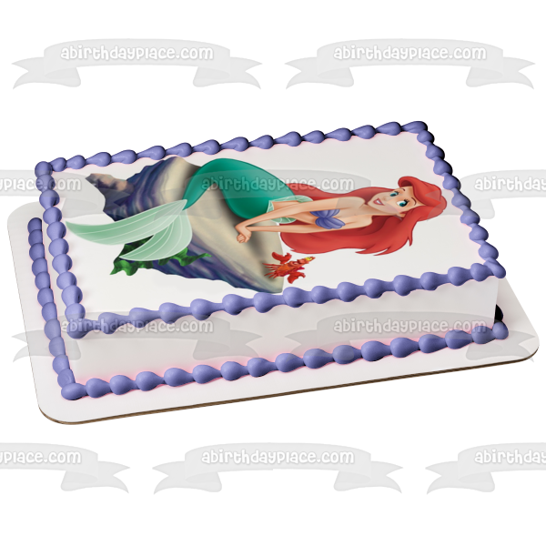 The Little Mermaid Ariel and Sebastian Edible Cake Topper Image ABPID01576