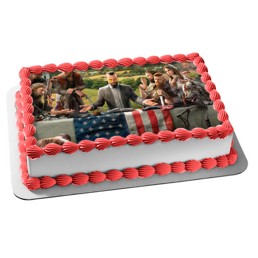 Far Cry 5 Joseph Seed, el adjunto junior Faith Seed John Seed Hurk Jacob Seed y Nick Rye Imagen comestible para decoración de tarta ABPID01580 