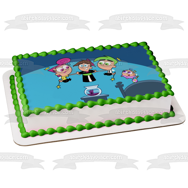 Nickelodeon Fairly Oddparents Timmy Wanda Cosmo Poof Edible Cake Topper Image ABPID53242