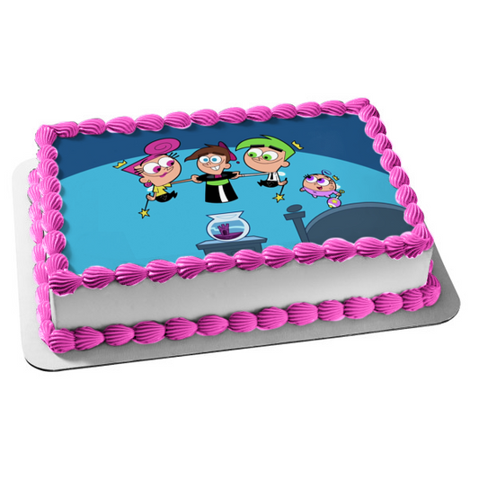 Nickelodeon Fairly Oddparents Timmy Wanda Cosmo Poof Edible Cake Topper Image ABPID53242