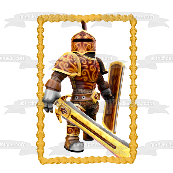 Roblox Knight of the Sacred Flame Edible Cake Topper Image ABPID01610